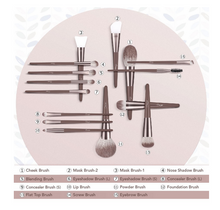 Muat gambar ke penampil Galeri, BESTOPE 15 PCs Make Up Brush Set Pouch Package