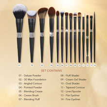 Muat gambar ke penampil Galeri, HelloBeauty 14 Pcs Luxury Diamond Essential Makeup Brush Set Black