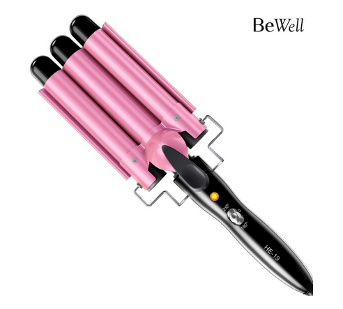 BESTOPE Hair Curling Iron with 3 Barrels (25mm) Wand Set Pink